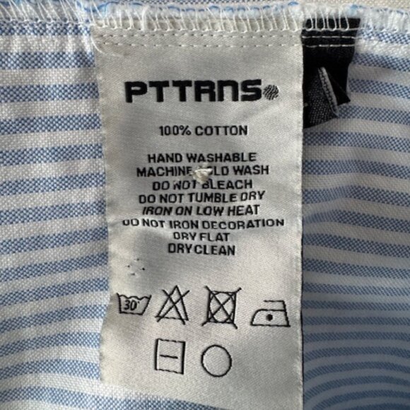 Pttrn Plaid Paris Striped Short-Sleeve Button-Up Shir - Picture 3 of 4